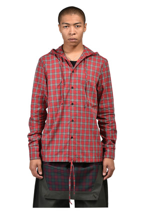 HOODED SHIRT / RED