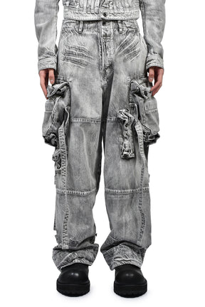 JULIUS ユリウス SS26 12oz DENIM GASMASK CARGO / PLASTER - NUBIAN