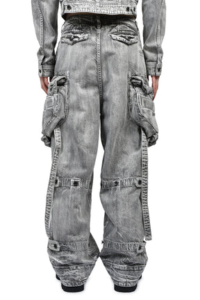 JULIUS ユリウス SS26 12oz DENIM GASMASK CARGO / PLASTER - NUBIAN
