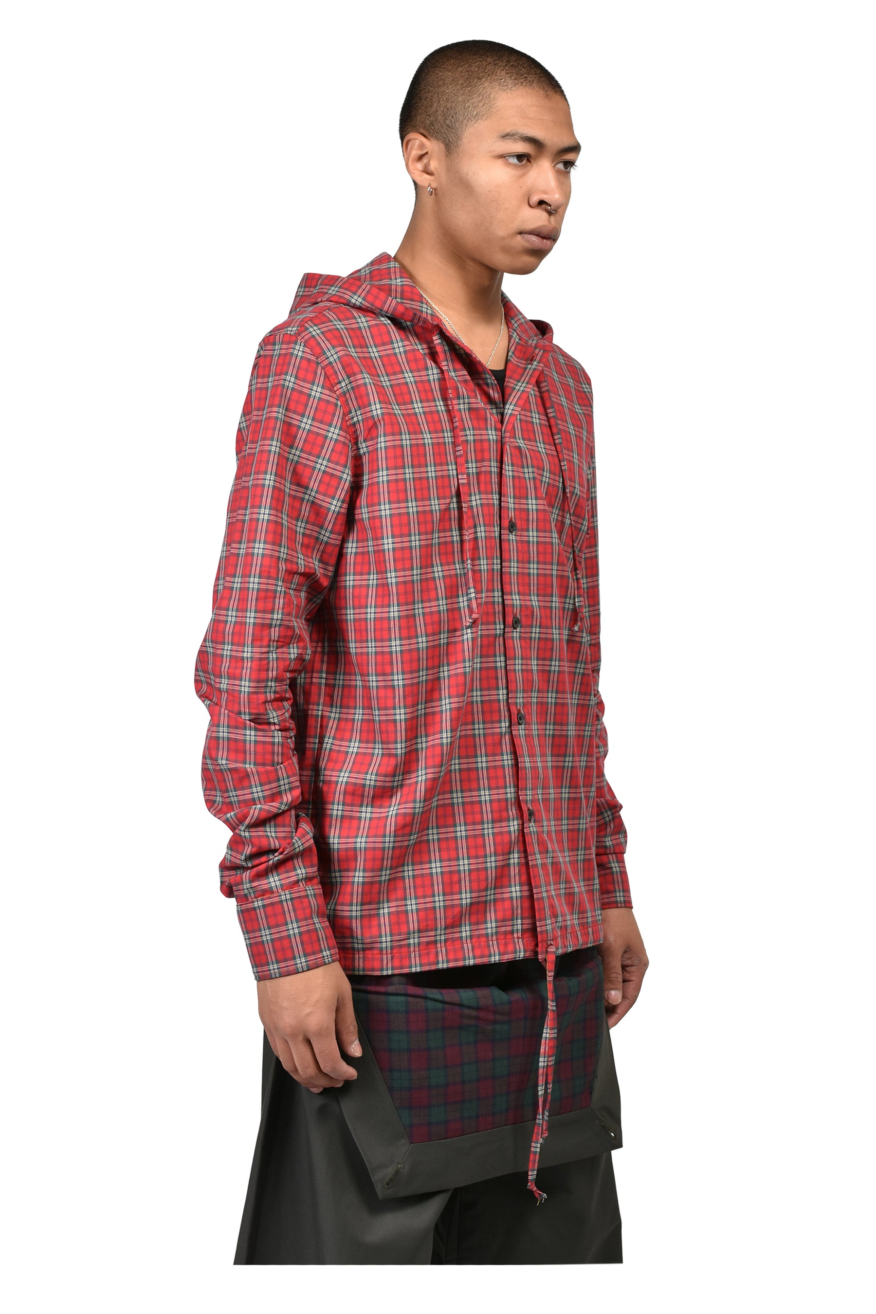 HOODED SHIRT / RED