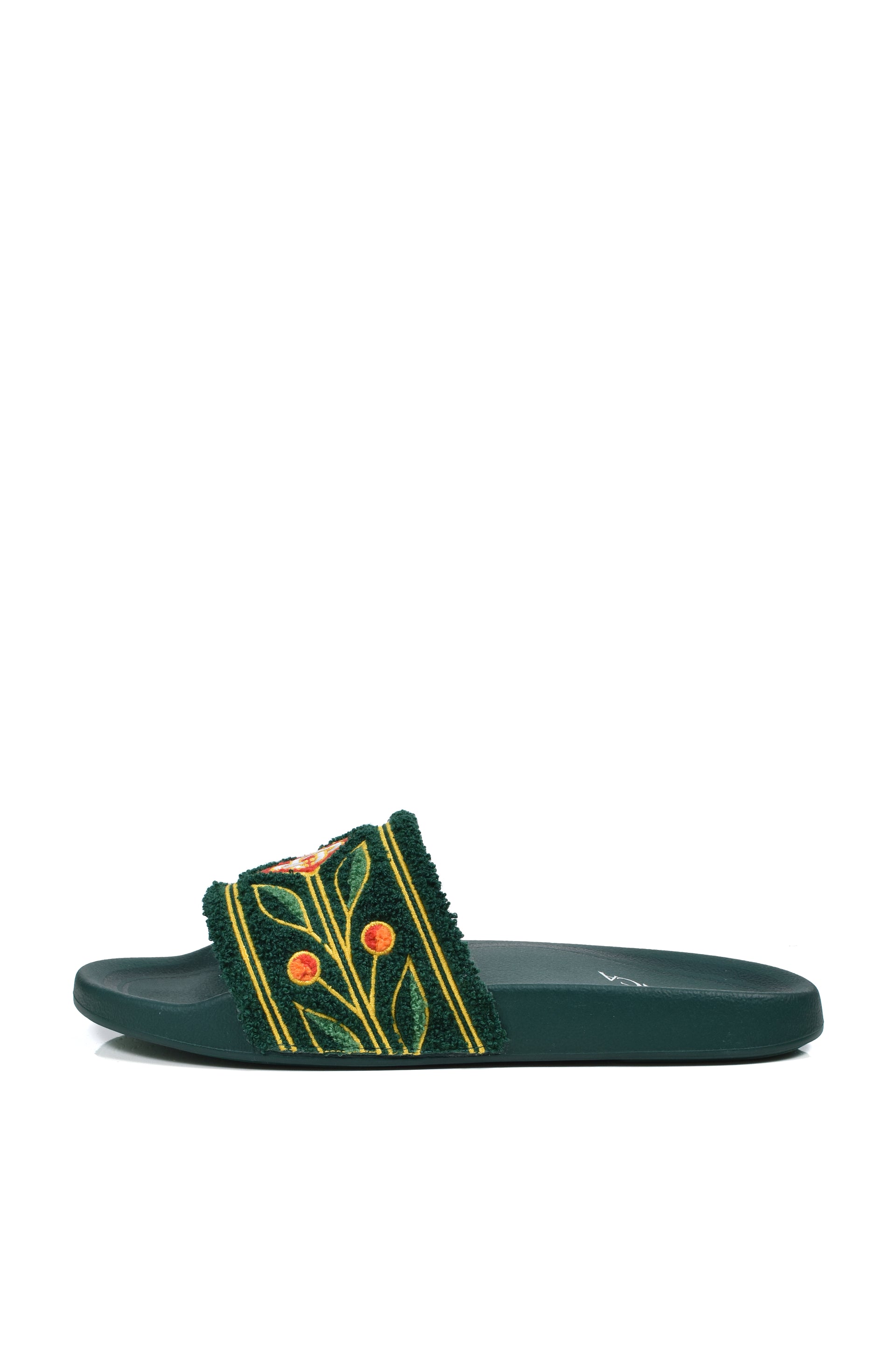 EMBROIDERED TERRY SLIDER / GRN