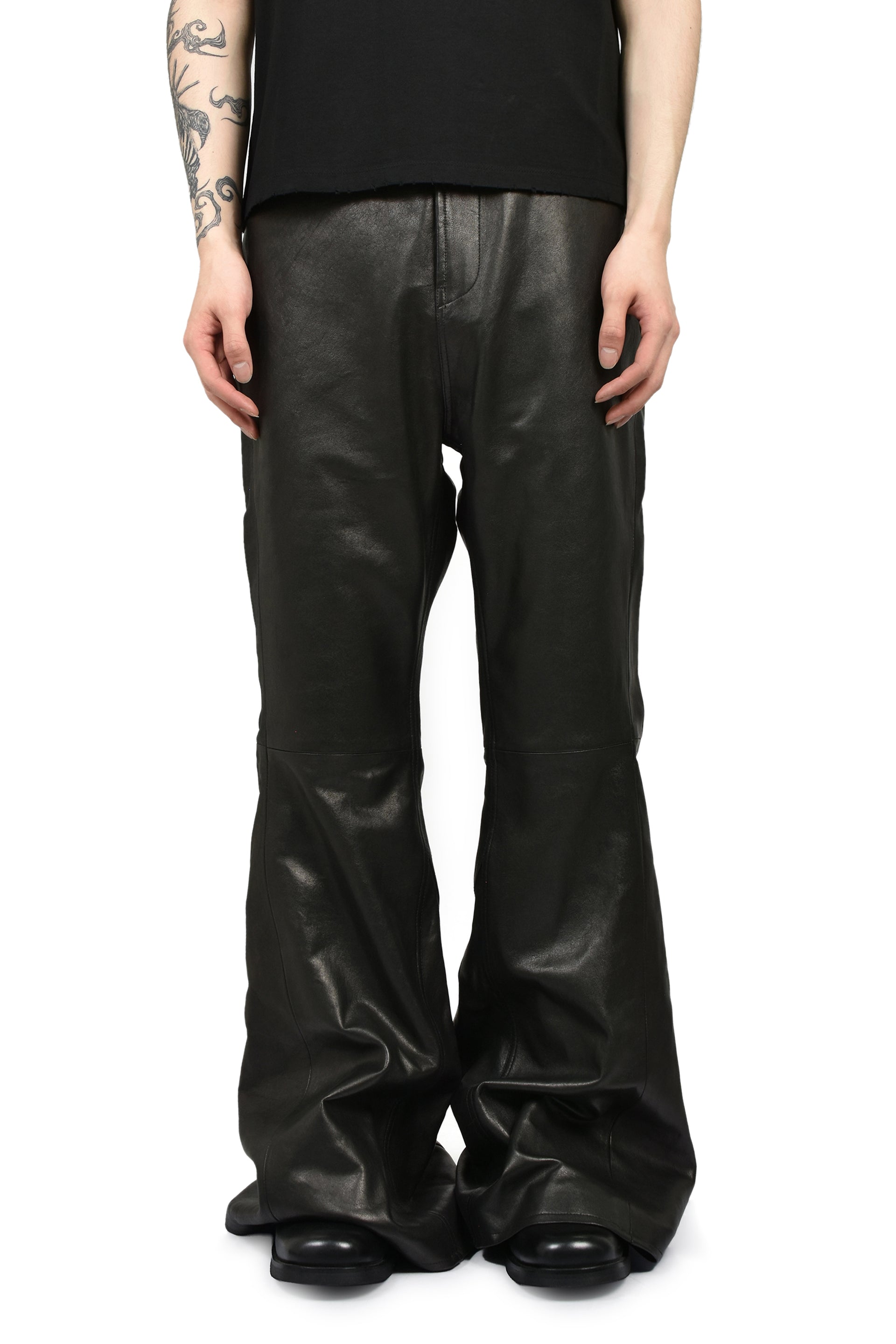 LEATHER VARET JEANS / BLK