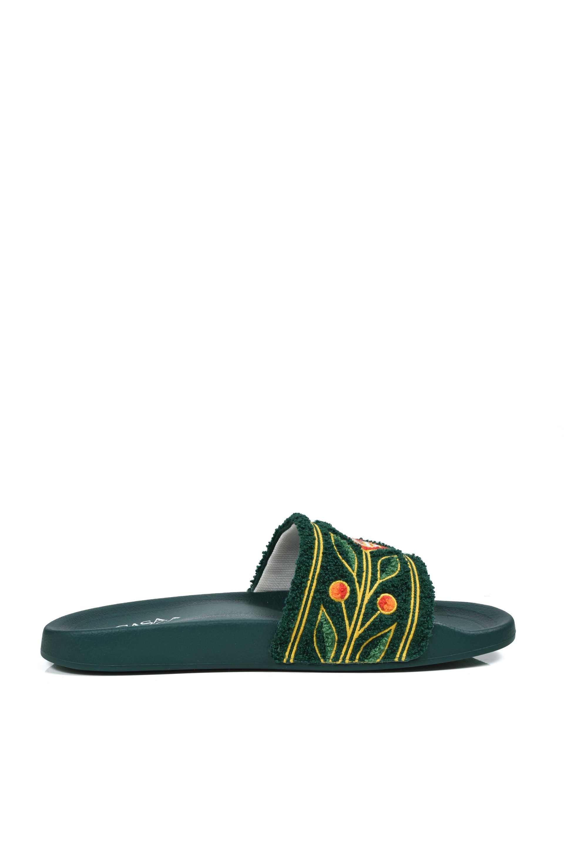 EMBROIDERED TERRY SLIDER / GRN