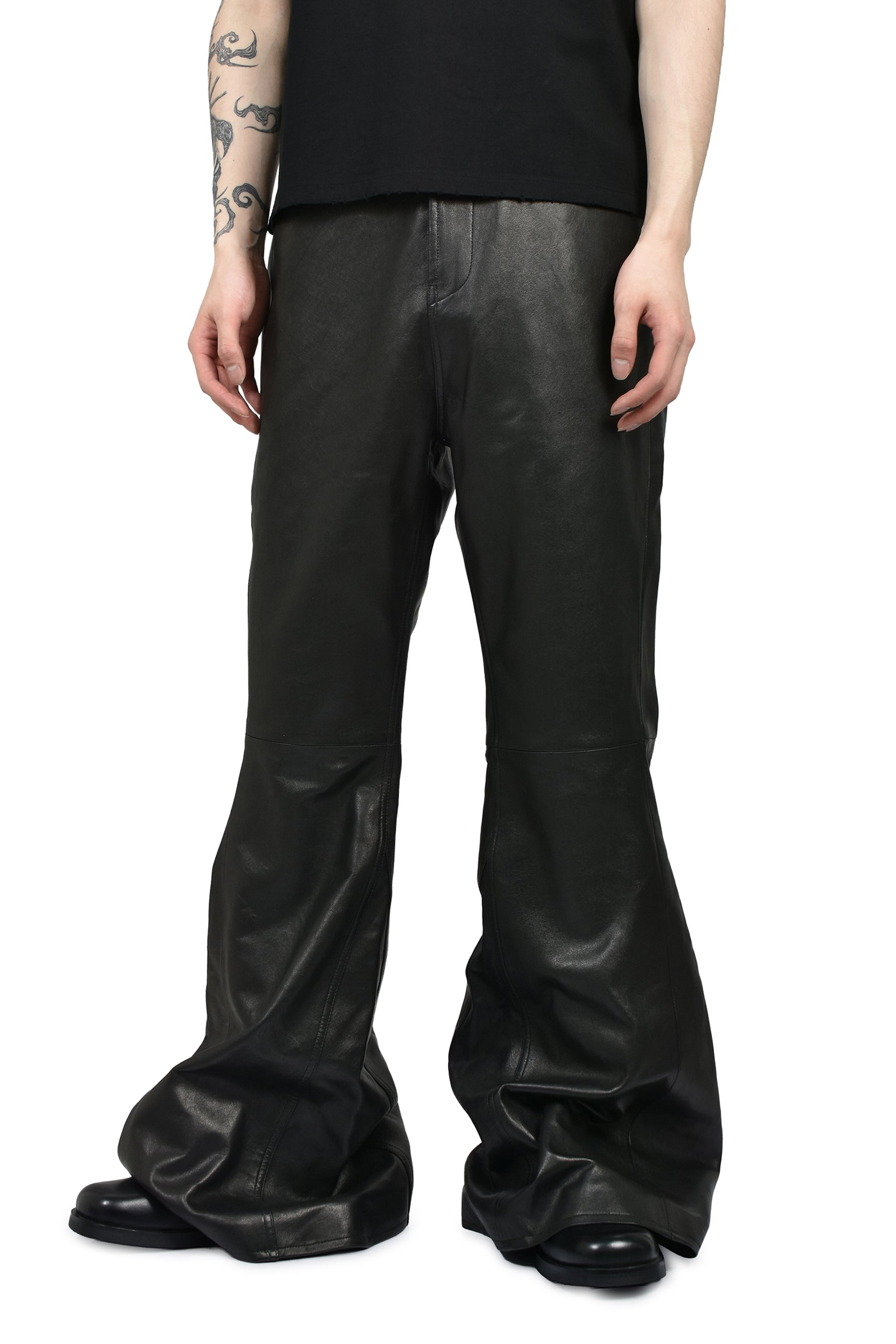 LEATHER VARET JEANS / BLK