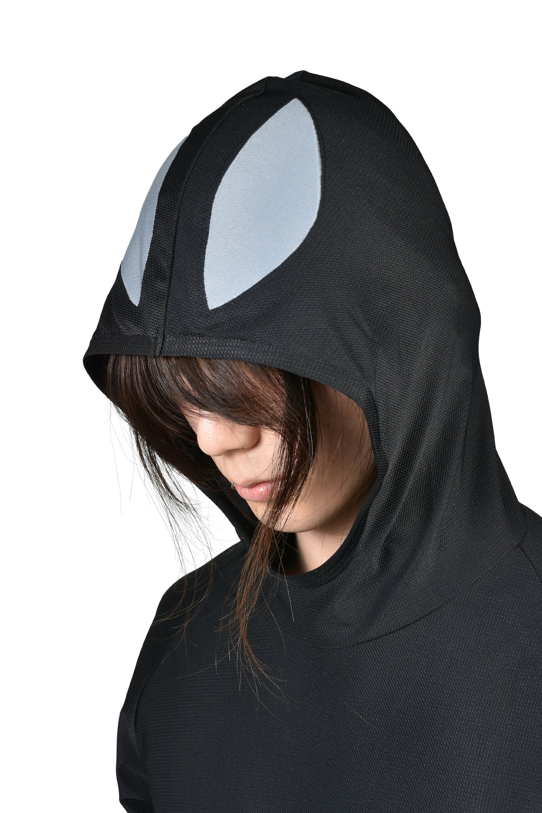EMISHI HOODED MESH LONGSLEEVE / BLK