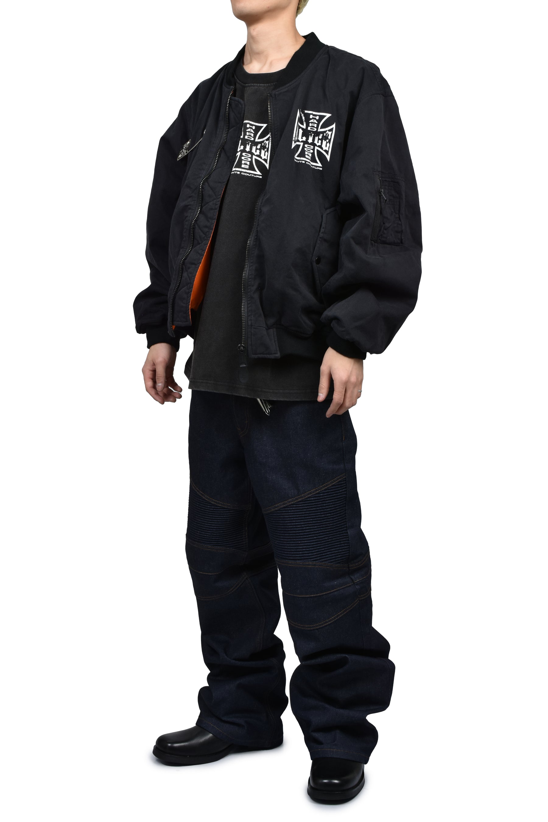 WIDE LEG BIKER JEAN / IND