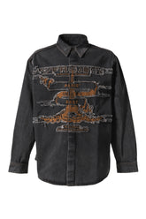 PARIS' BEST PATCH DENIM SHIRT / VINTGE BLK