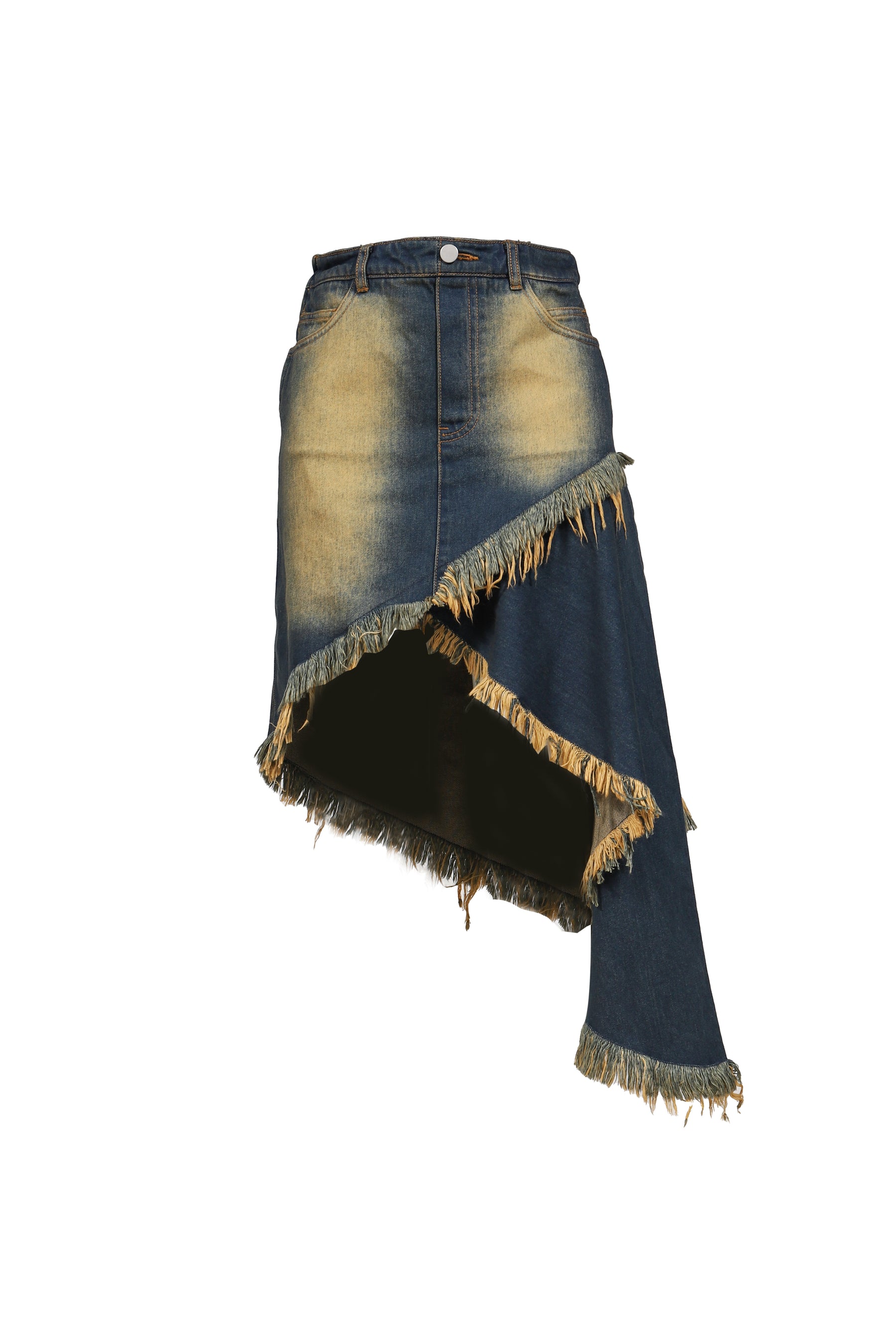 ASYMMETRY DENIM SKIRT / BLU