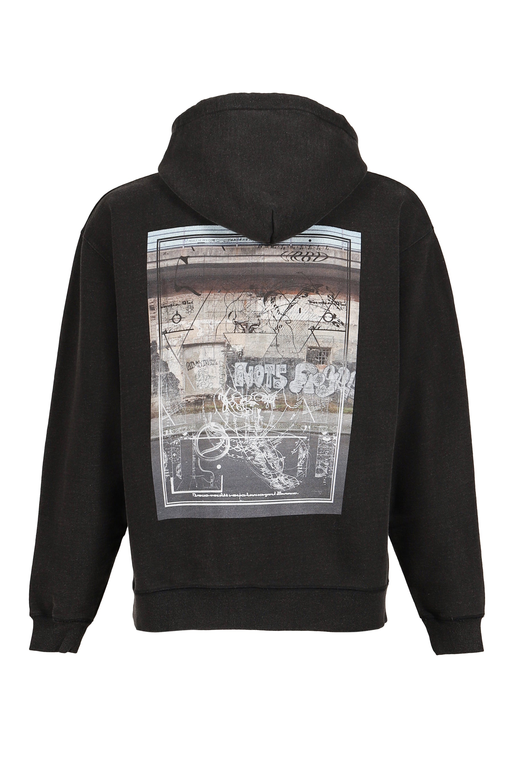 DEVASTATED WALL HOODIE / BLACK 