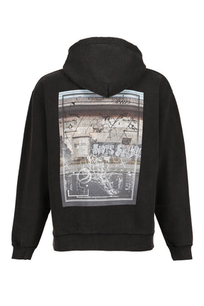 DEVASTATED WALL HOODIE / BLACK 