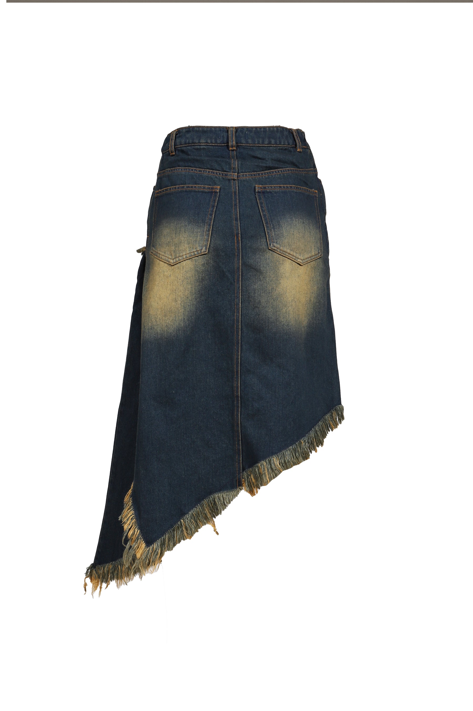 ASYMMETRY DENIM SKIRT / BLU