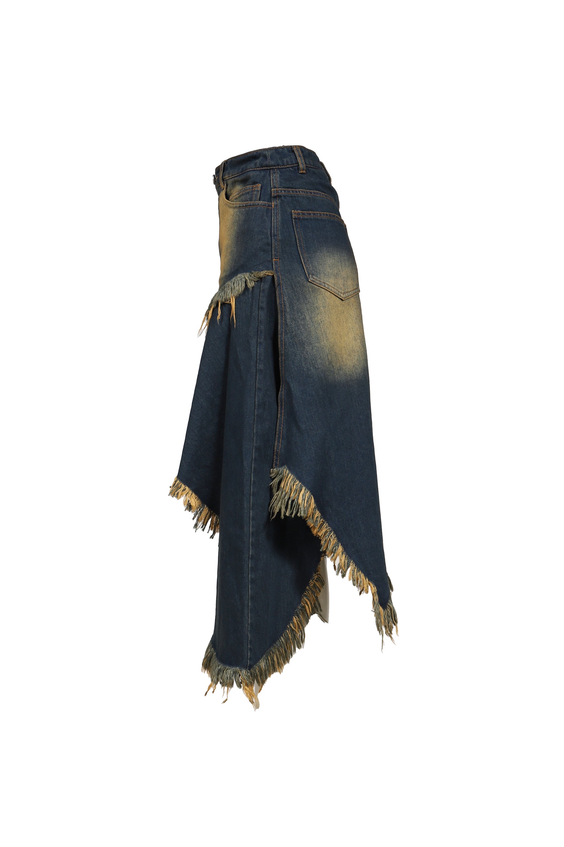 ASYMMETRY DENIM SKIRT / BLU
