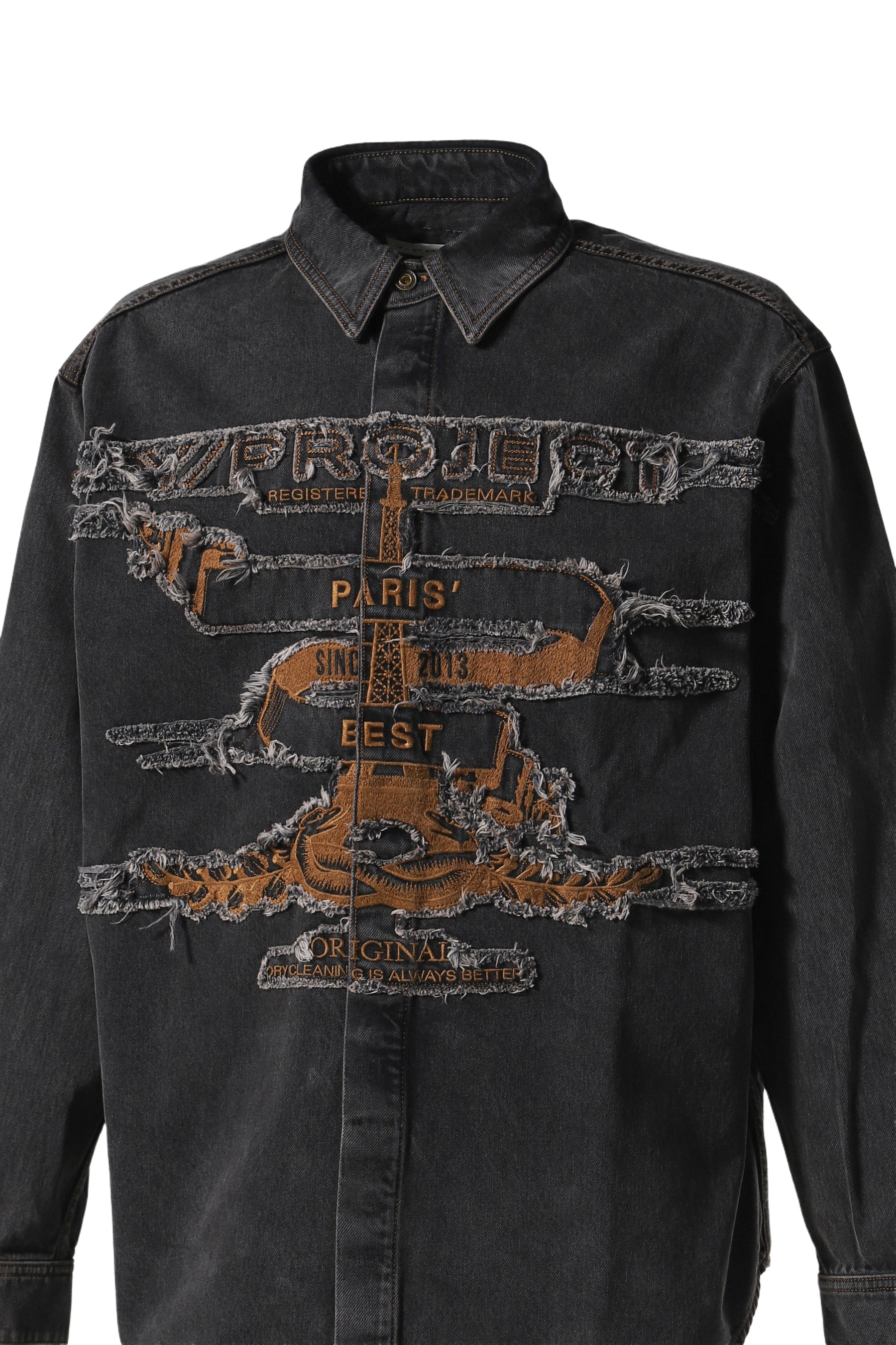 PARIS' BEST PATCH DENIM SHIRT / VINTGE BLK