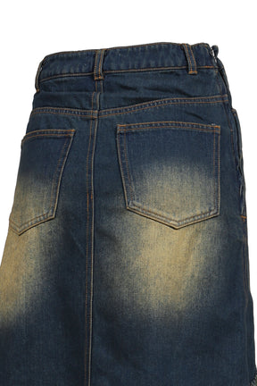 ASYMMETRY DENIM SKIRT / BLU