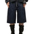 FRONT ZIP SHORTS  / WAXED RAW INDIGO