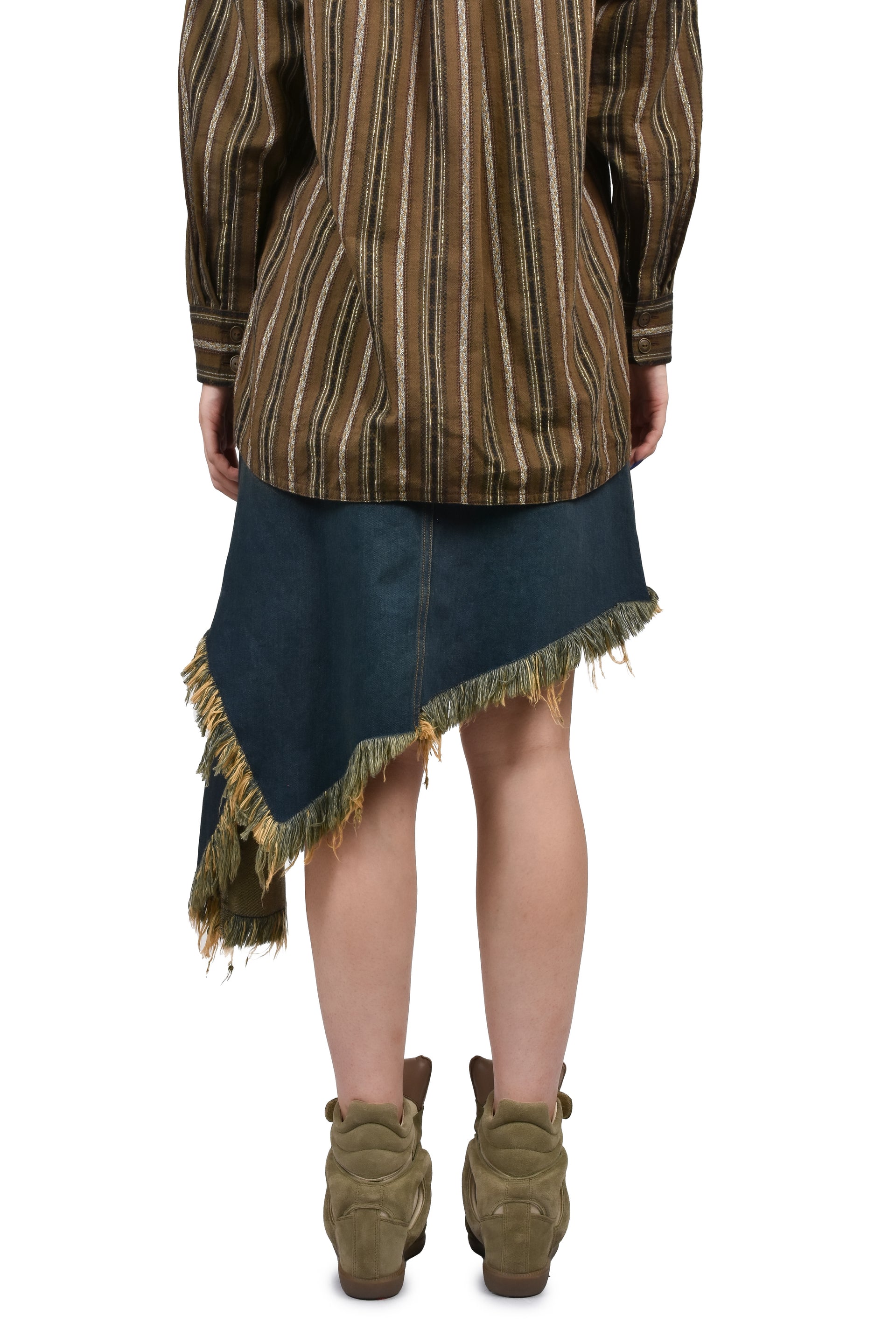 ASYMMETRY DENIM SKIRT / BLU