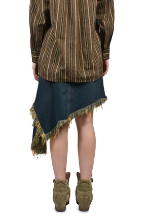 ASYMMETRY DENIM SKIRT / BLU