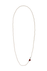 WHITE PEARL LONG NECKLACE / WHT