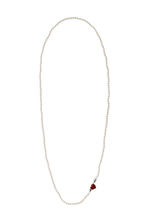 WHITE PEARL LONG NECKLACE / WHT