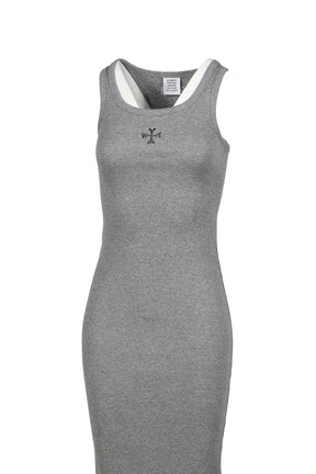 CROSS LOGO TANKTOP DRESS / GRY MELANGE