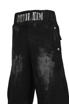 SKIDDING WAXED BLOOD SWEAT PANTS / BLK
