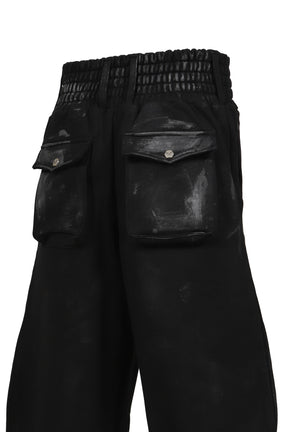 SKIDDING WAXED BLOOD SWEAT PANTS / BLK