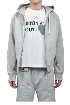 BORED ZIP HOODIE / HEATHER GRY