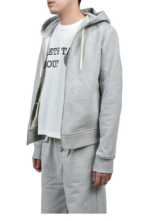 BORED ZIP HOODIE / HEATHER GRY