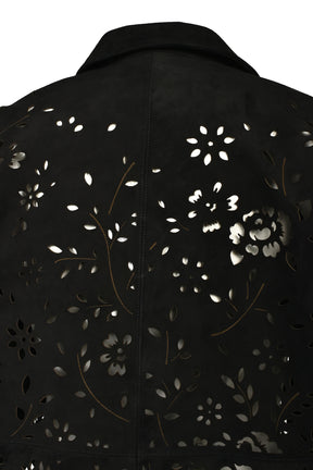 BANDANA HOLE LEATHER HALF SLEEVE SHIRT / BLK