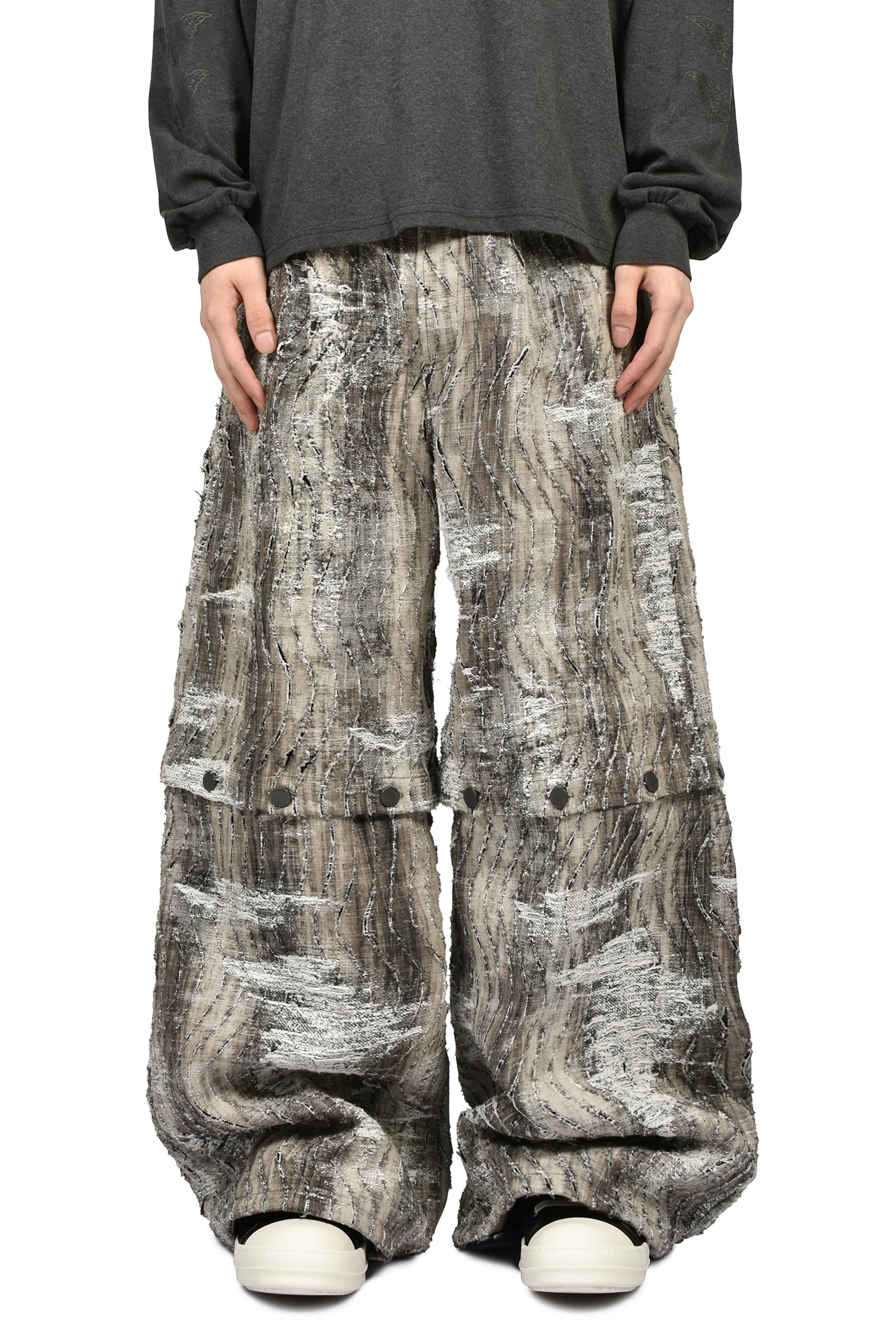 CONVERTIBLE BLEACHED DENIM PANTS (20TH EXCLUSIVE) / BLK