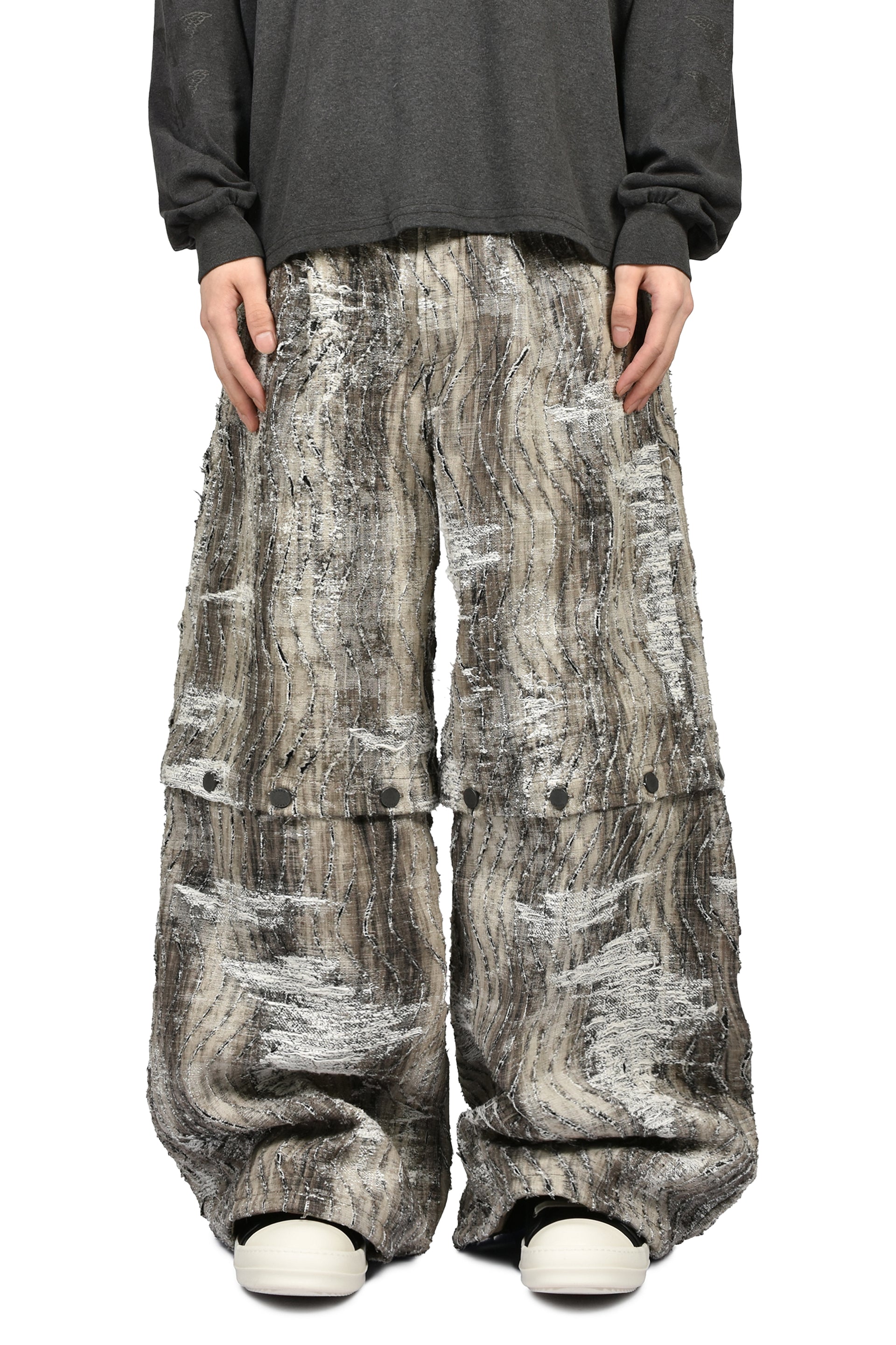 CONVERTIBLE BLEACHED DENIM PANTS (20TH EXCLUSIVE) / BLK