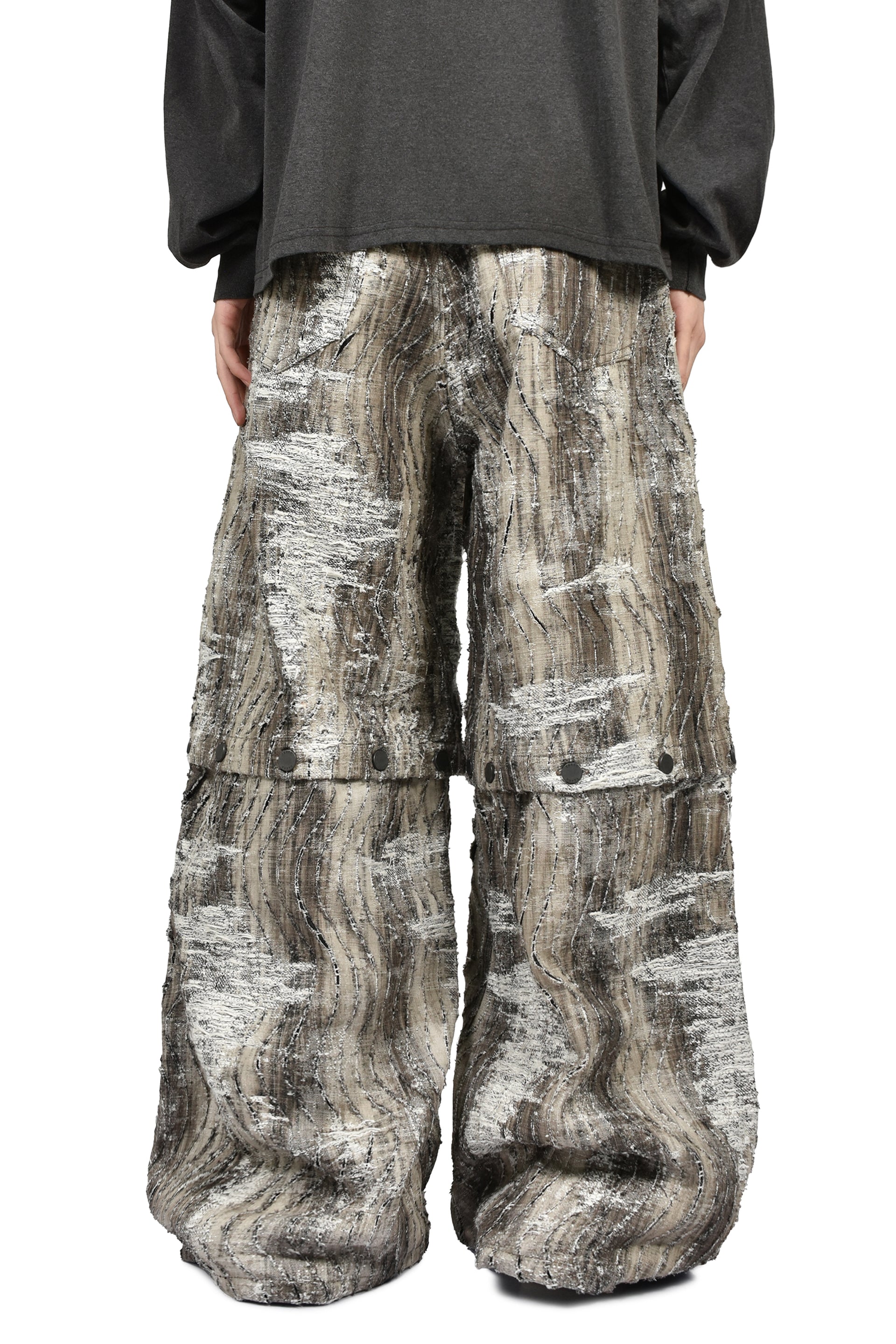 CONVERTIBLE BLEACHED DENIM PANTS (20TH EXCLUSIVE) / BLK