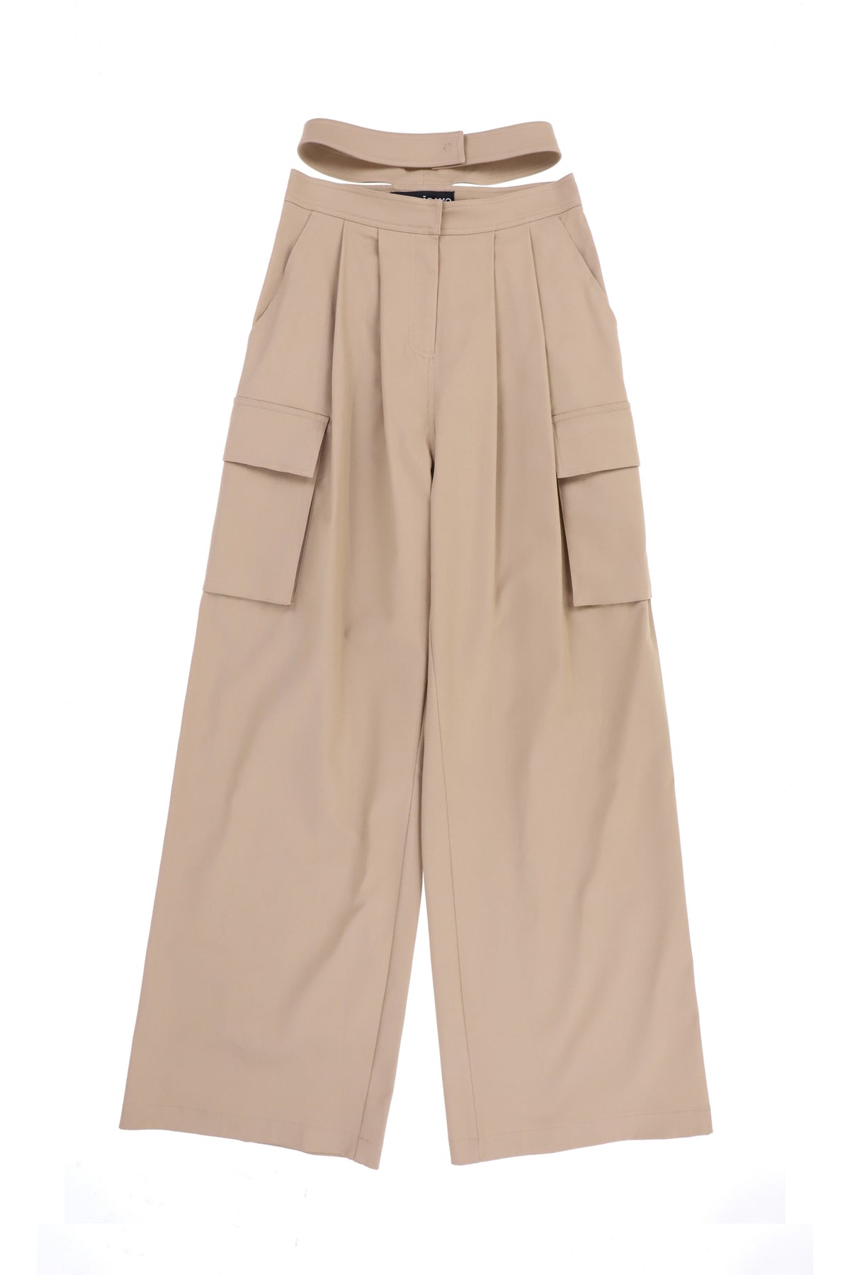 PANTS WITH DOUBLE BELT / NUDE