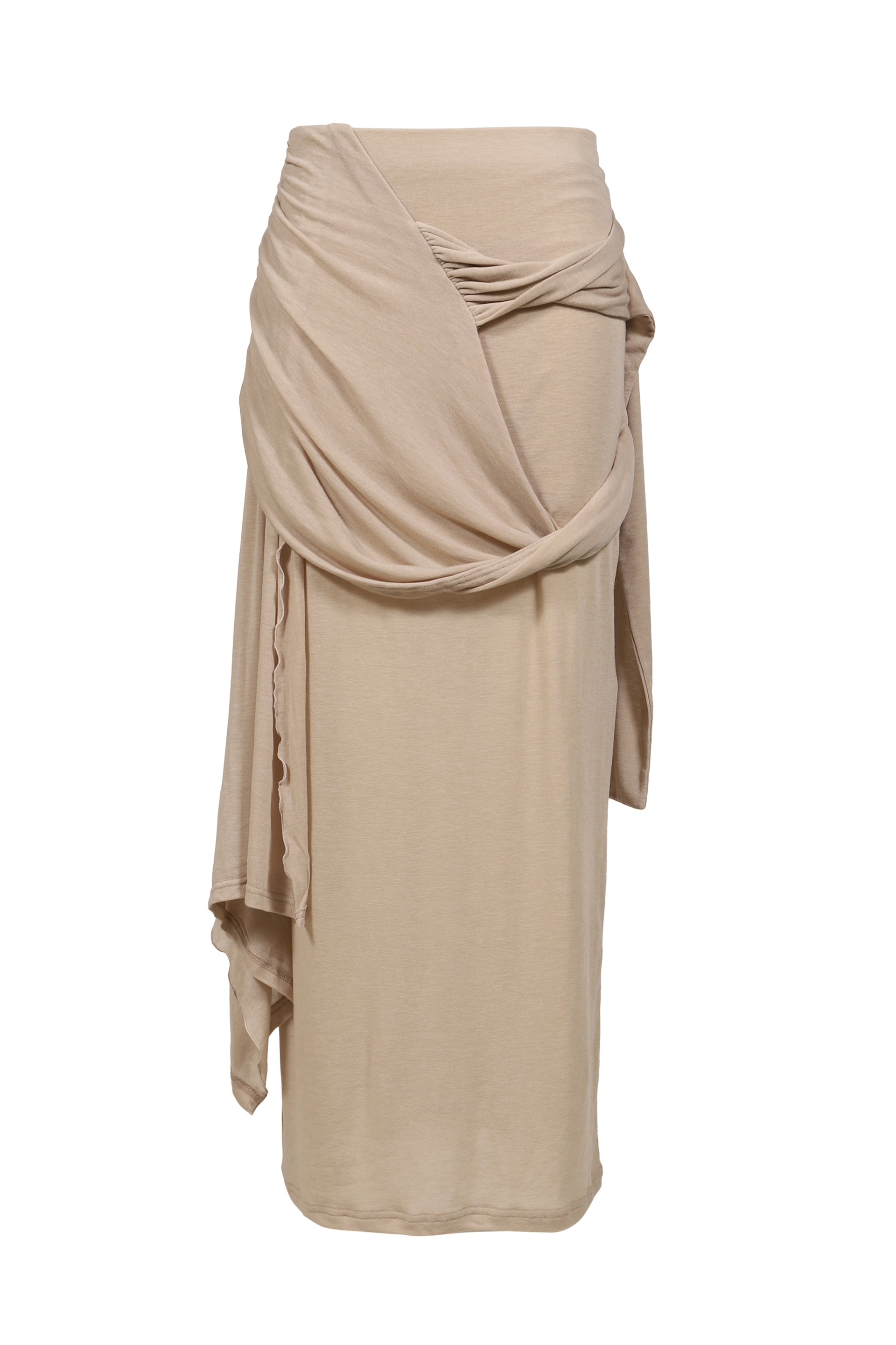 SIGNATURE DRAPING SKIRT / BEI