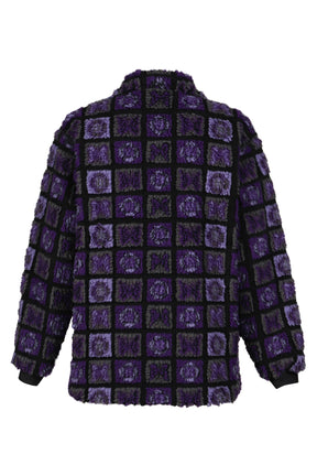 FUR JACKET - PAPILLON PLAID PILE / PUR BLK 