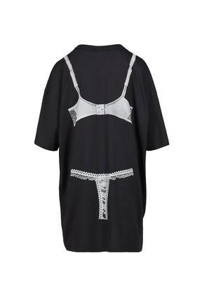TROMPE L'OEIL TALL TEE KNIT / BLK