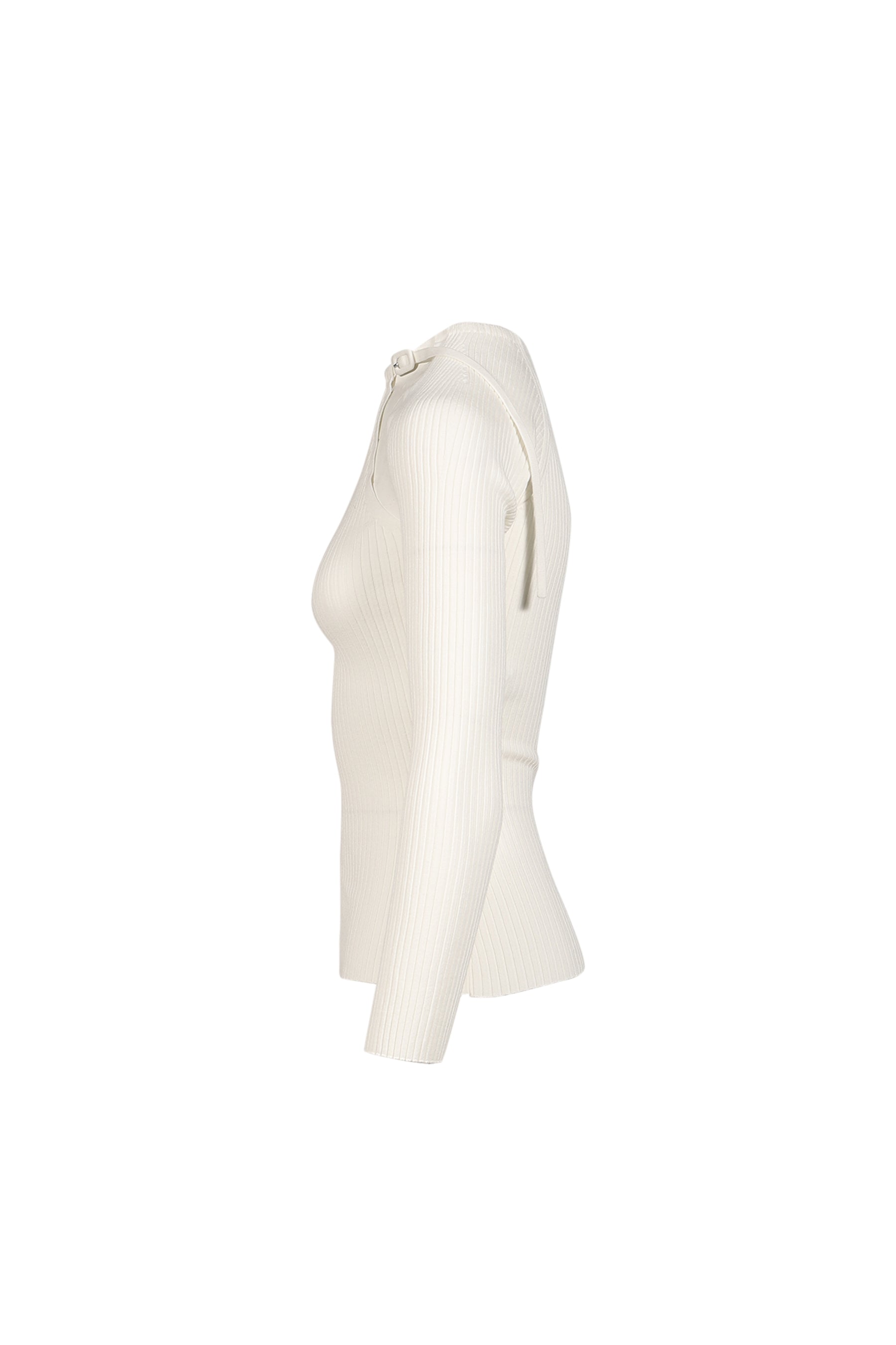 RIB KNIT CUT OUT SWEATER / HERITAGE WHT