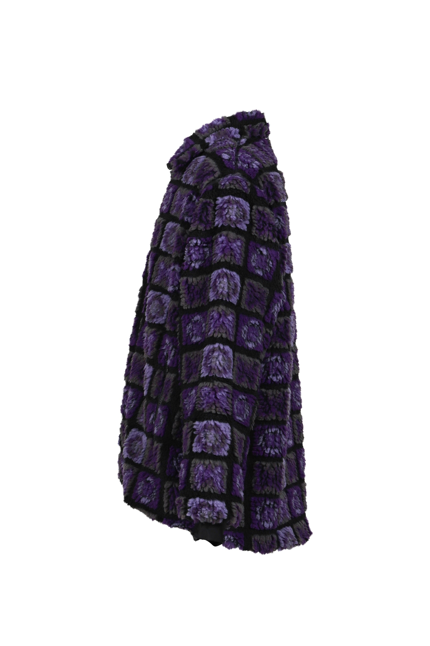 FUR JACKET - PAPILLON PLAID PILE / PUR BLK 