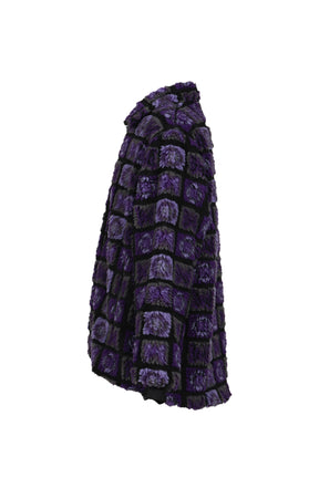 FUR JACKET - PAPILLON PLAID PILE / PUR BLK 