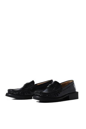 BUTTERFLY LOGO MOCCASIN PATENT / BLK