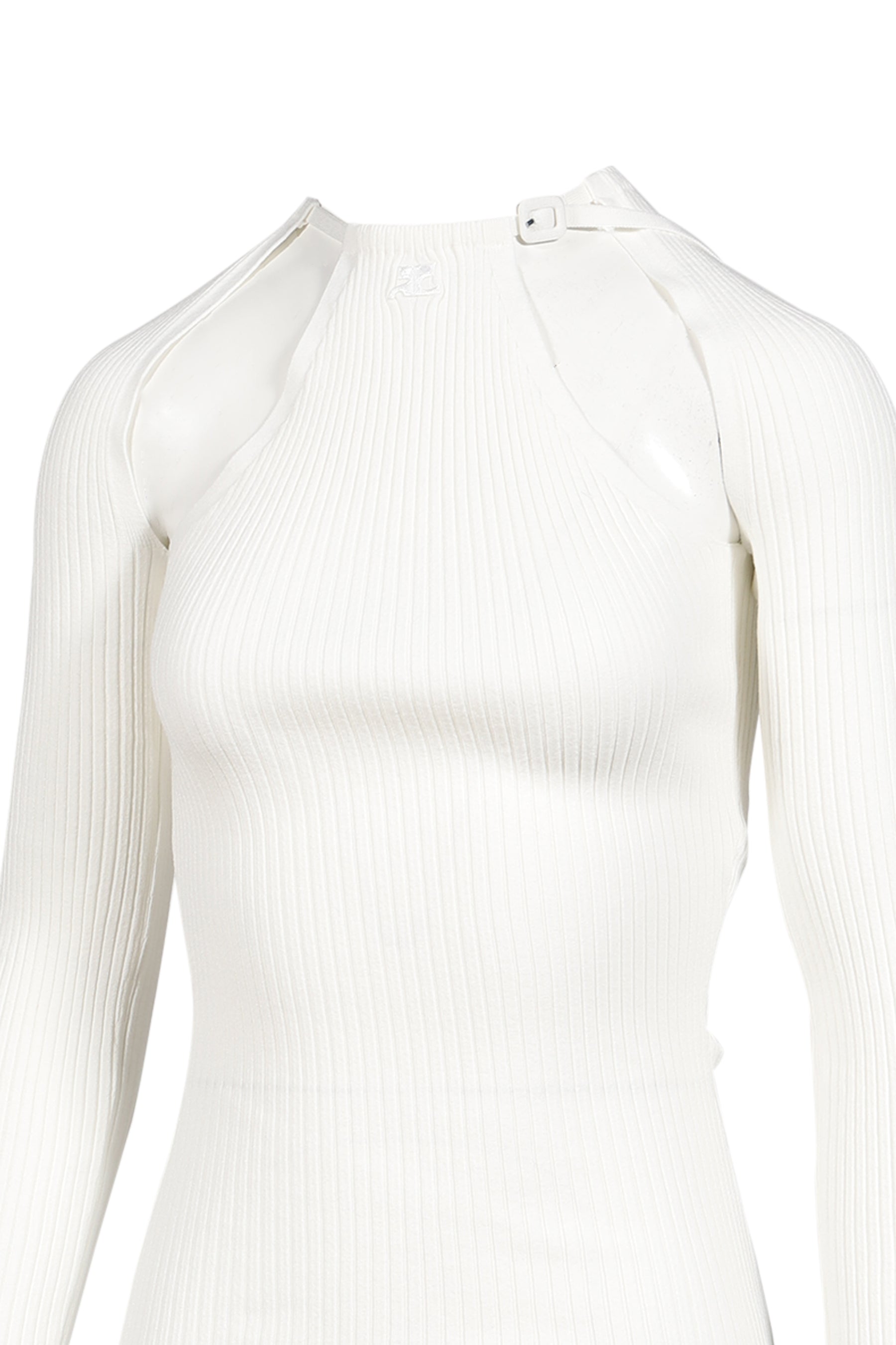 RIB KNIT CUT OUT SWEATER / HERITAGE WHT