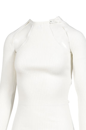 RIB KNIT CUT OUT SWEATER / HERITAGE WHT