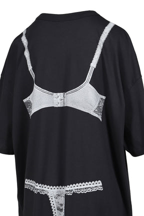 TROMPE L'OEIL TALL TEE KNIT / BLK