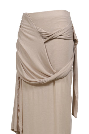 SIGNATURE DRAPING SKIRT / BEI