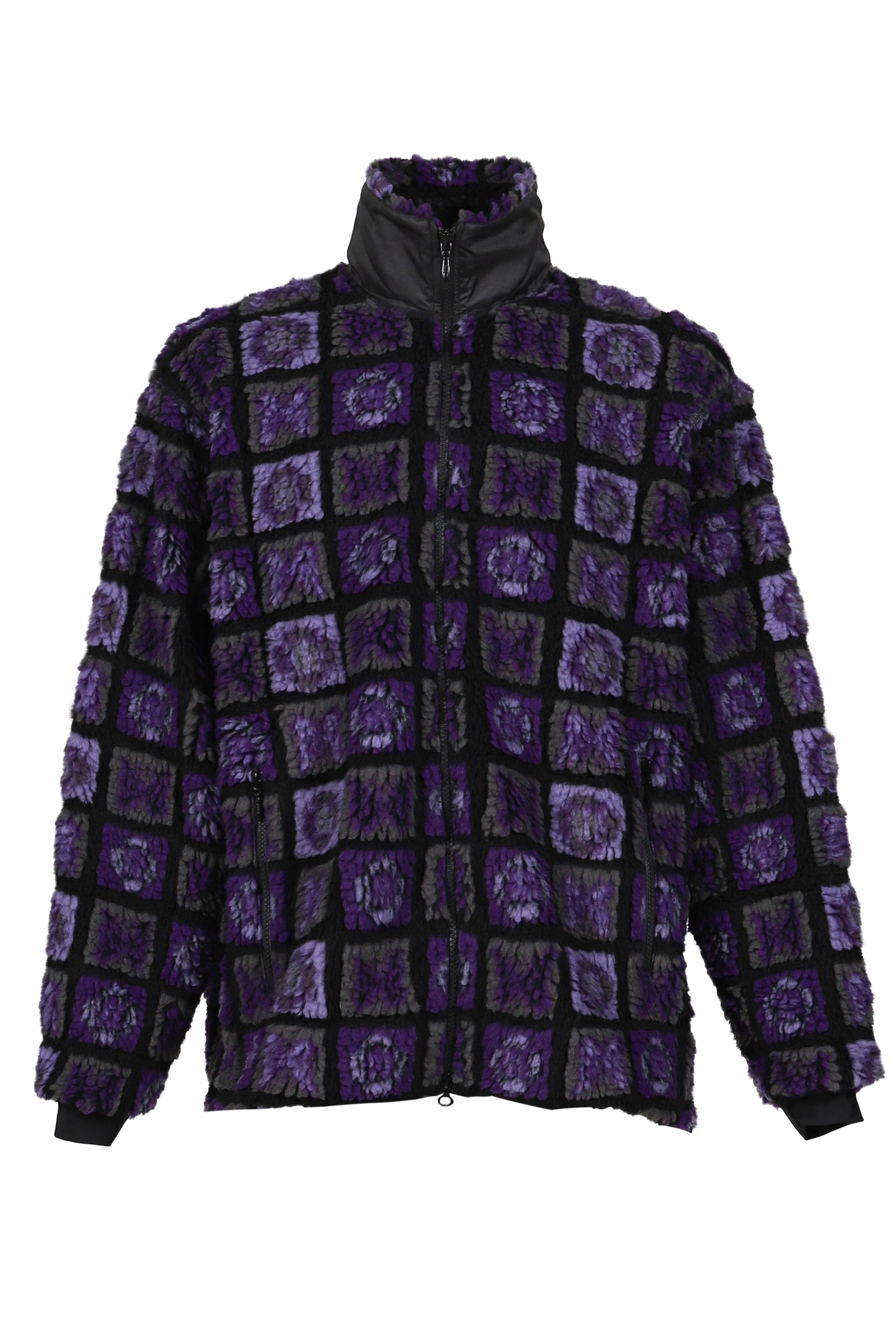 FUR JACKET - PAPILLON PLAID PILE / PUR BLK 