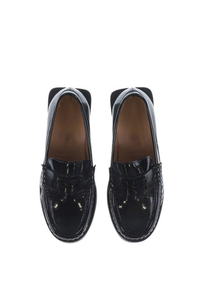 BUTTERFLY LOGO MOCCASIN PATENT / BLK