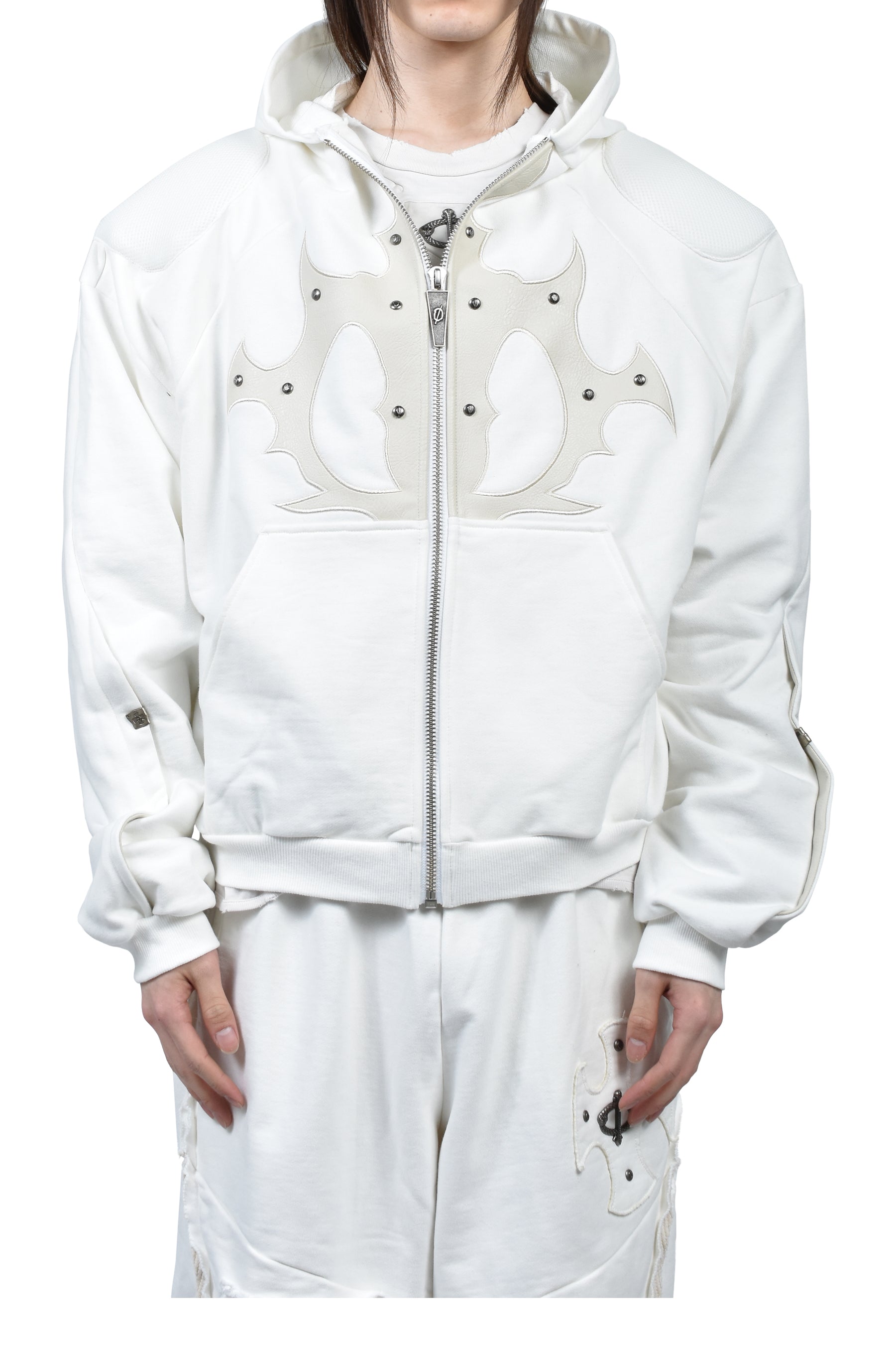 SKOOT PADDED HOODIE / WHT