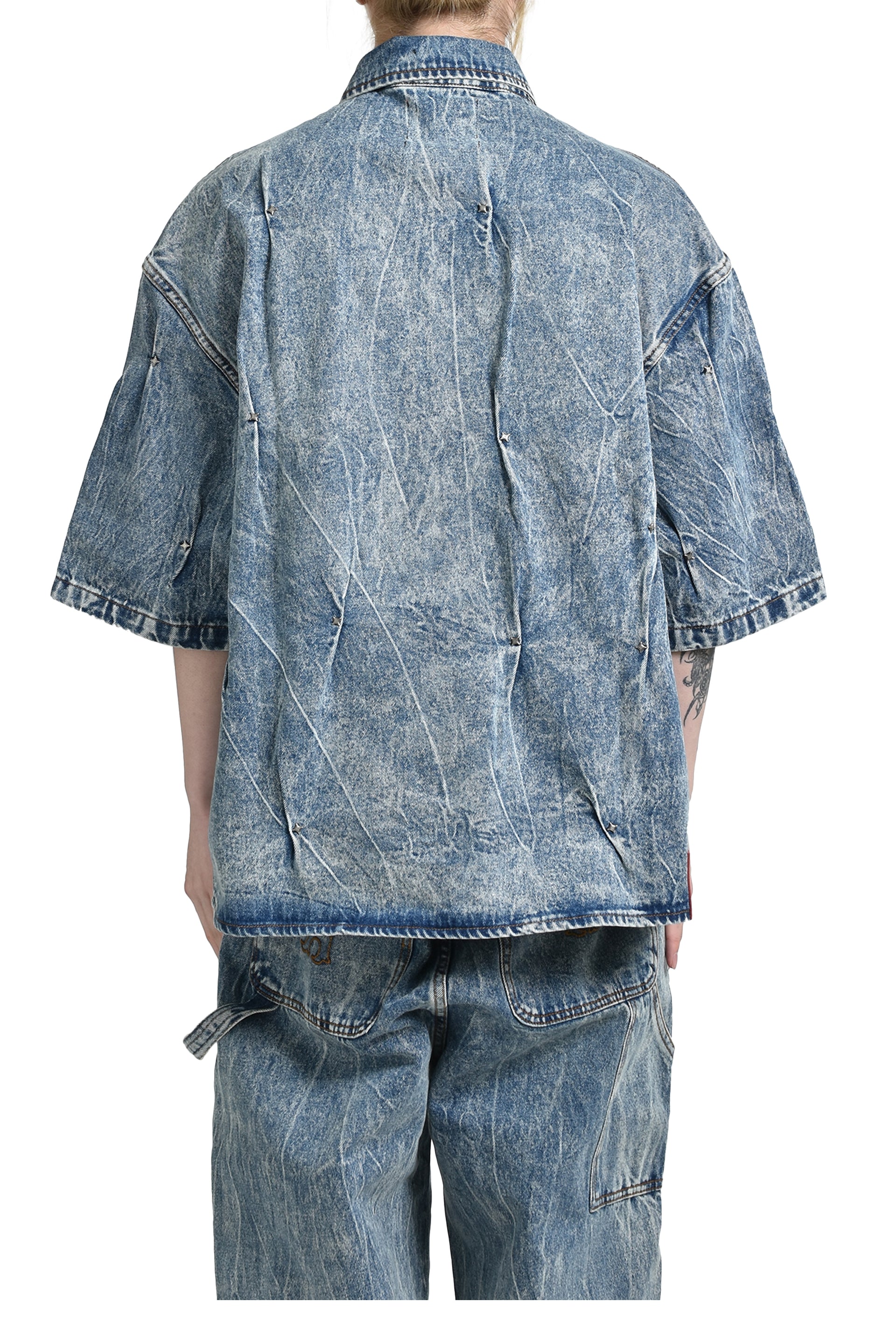 KUSIKOHC MULTI RIVET SHIRT BLUE / LT. BLU