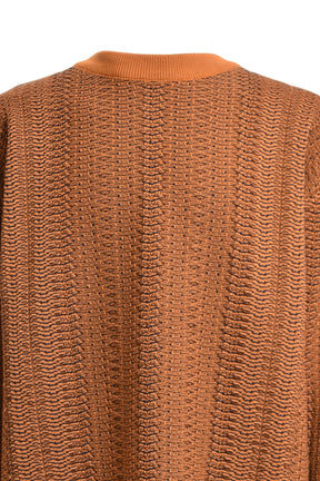 NICHOLAS DALEY WAVE KNITTED CREW NECK / ORG NVY
