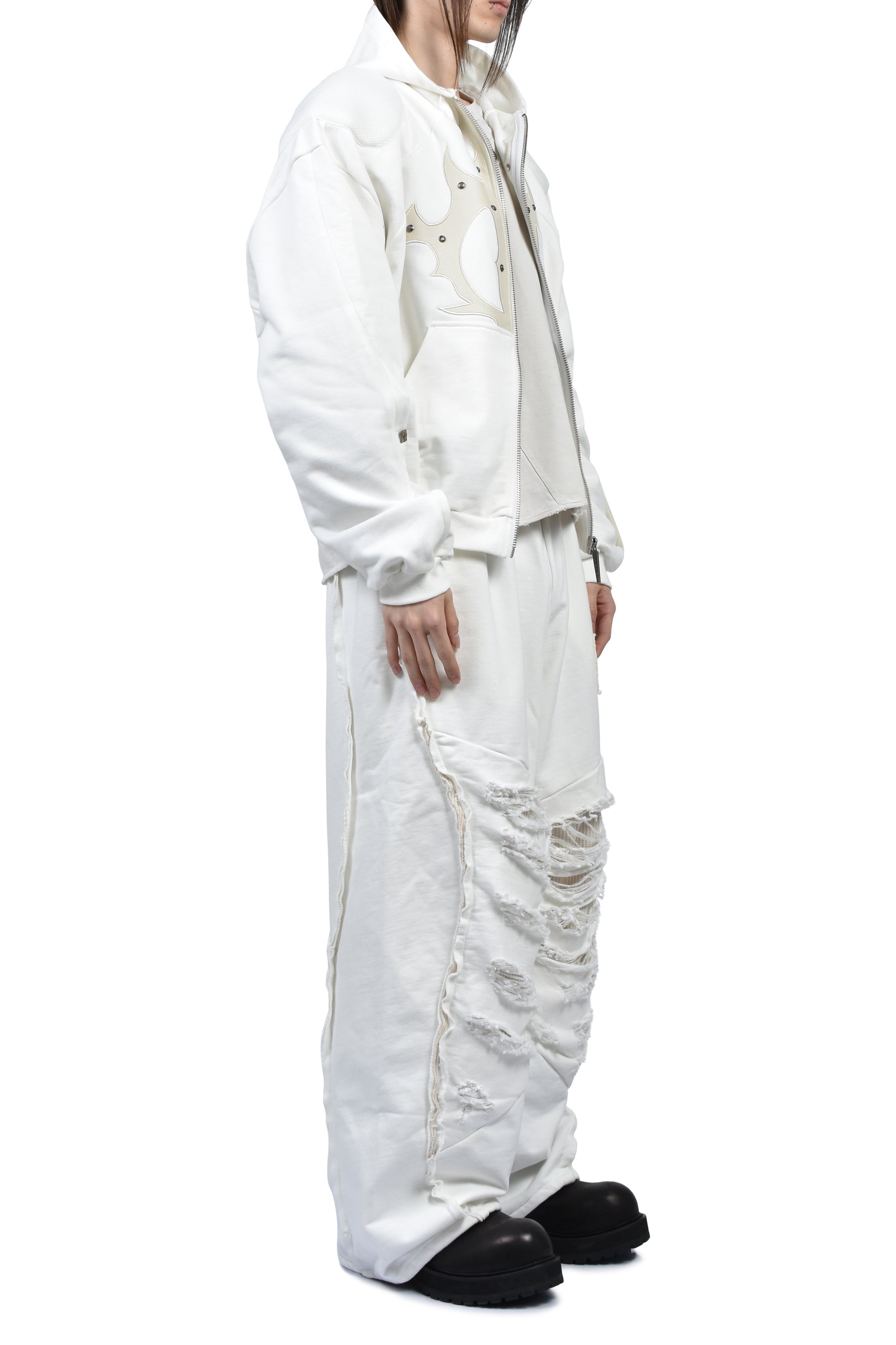 SKOOT PADDED HOODIE / WHT